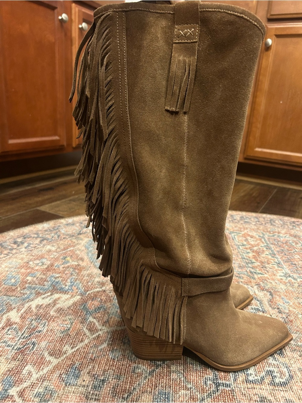 Free People Faith Fringe Western Suede Boots,